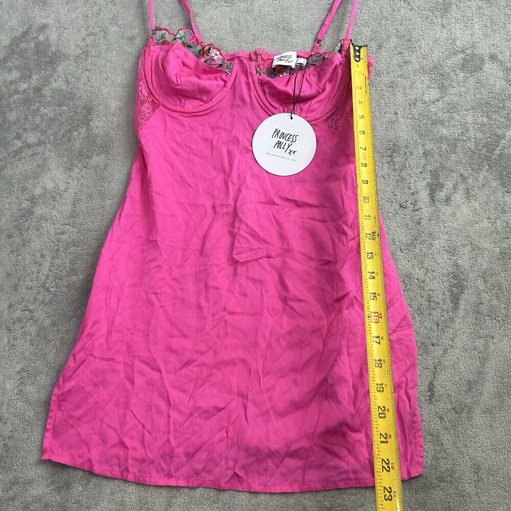 Princess Polly Dress Womens 4 Floreto Mini Pink Floral Lace Thin Strap Summer - Picture 2 of 14